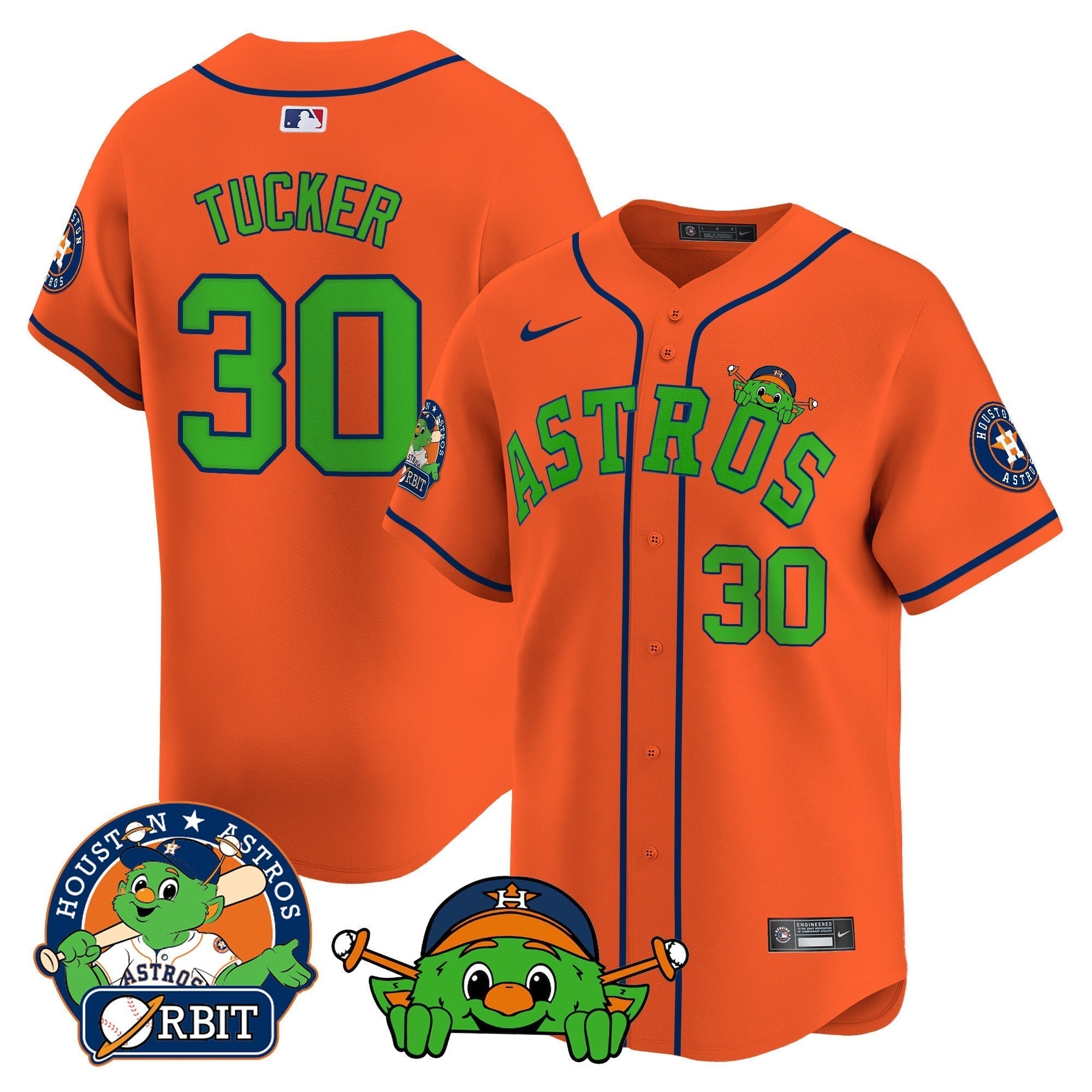 Astros Orbit Patch Vapor Premier Limited Jersey V3 - Stitched