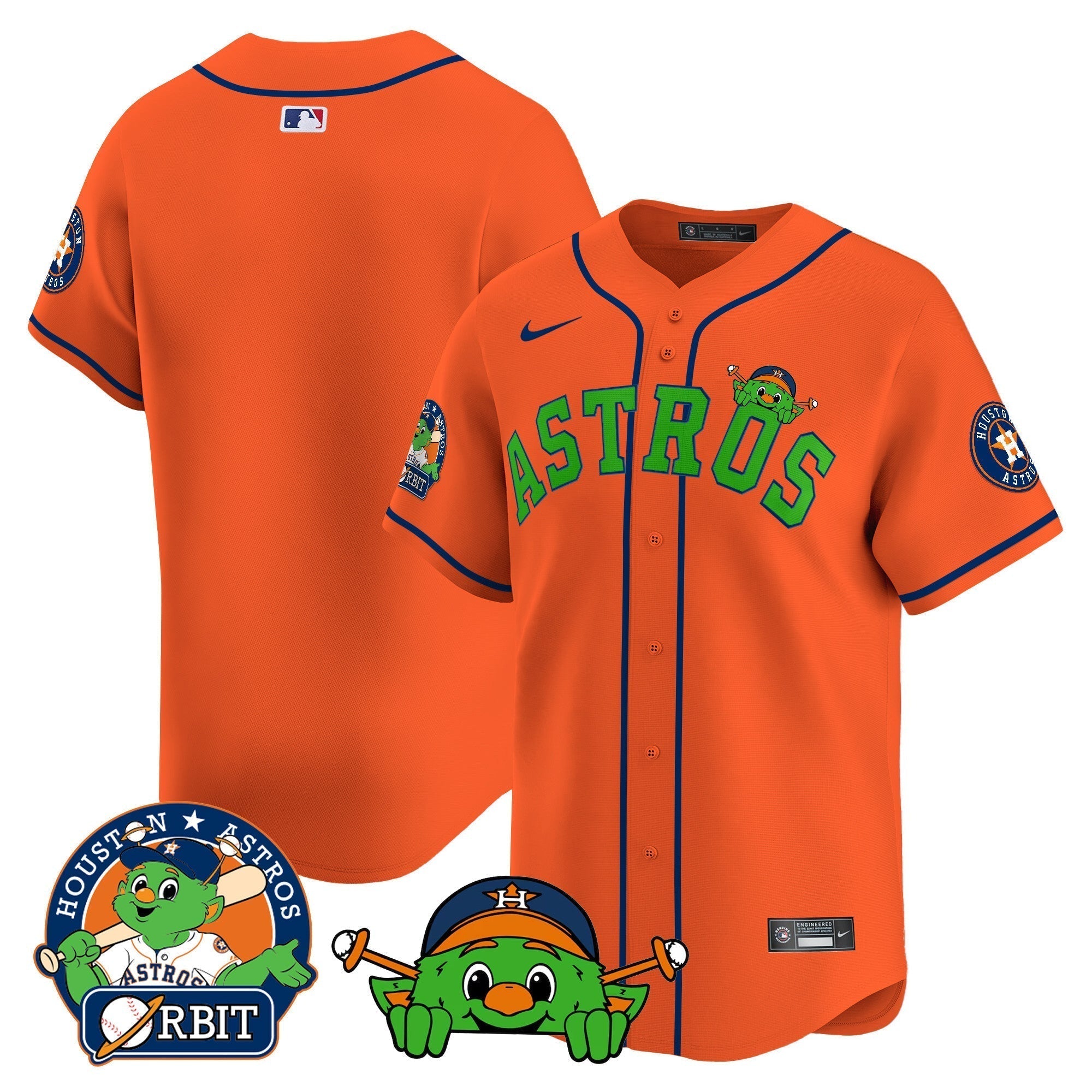 Astros Orbit Patch Vapor Premier Limited Jersey V3 - Stitched