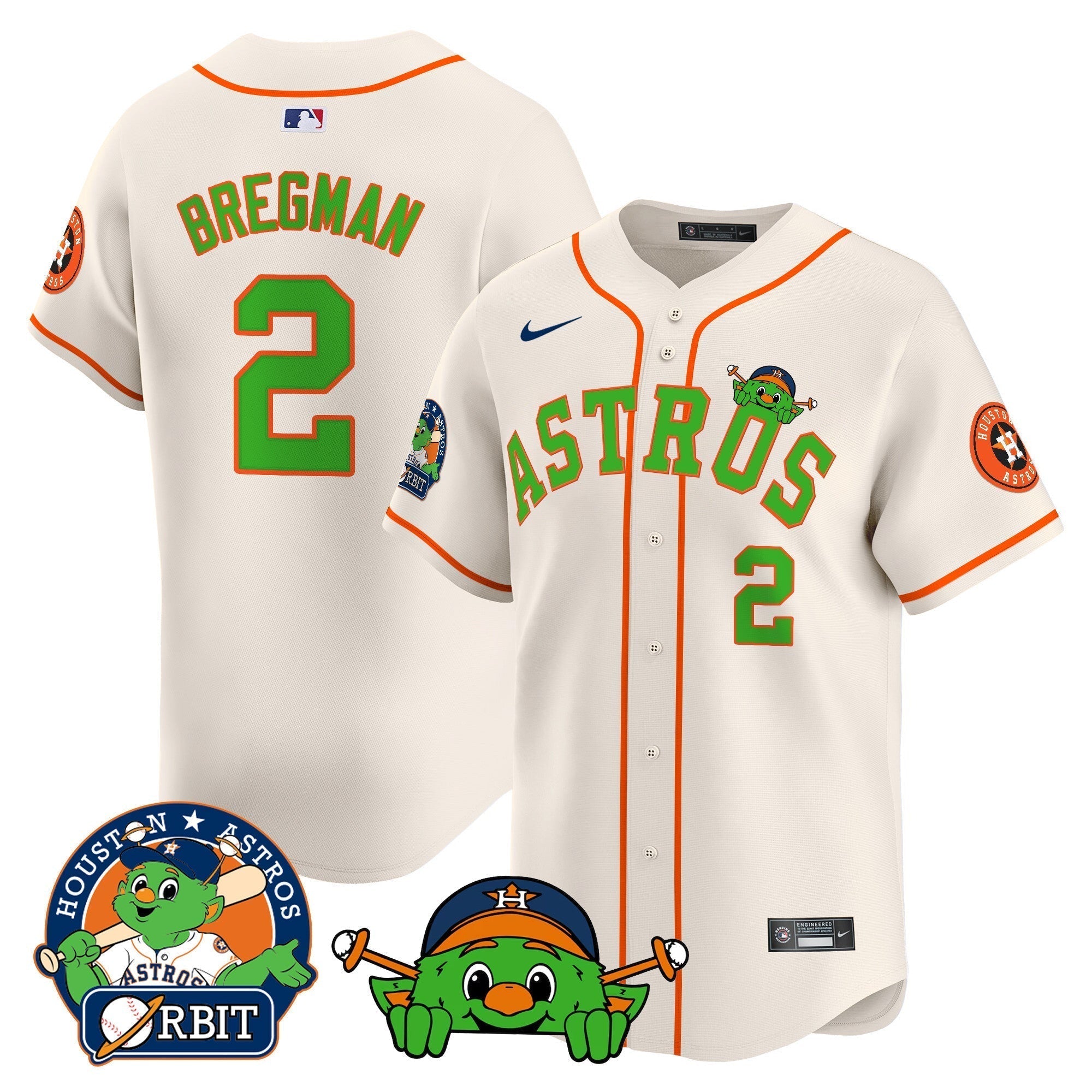 Astros Orbit Patch Vapor Premier Limited Jersey V3 - Stitched