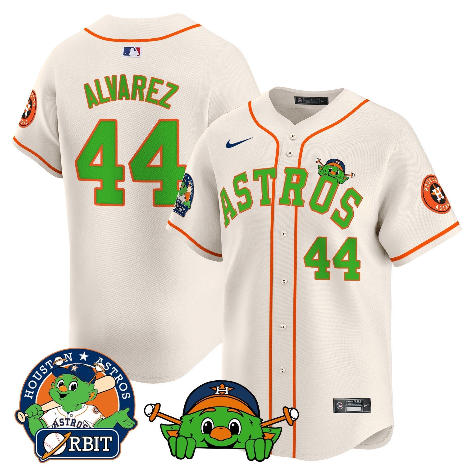 Astros Orbit Patch Vapor Premier Limited Jersey V3 - Stitched