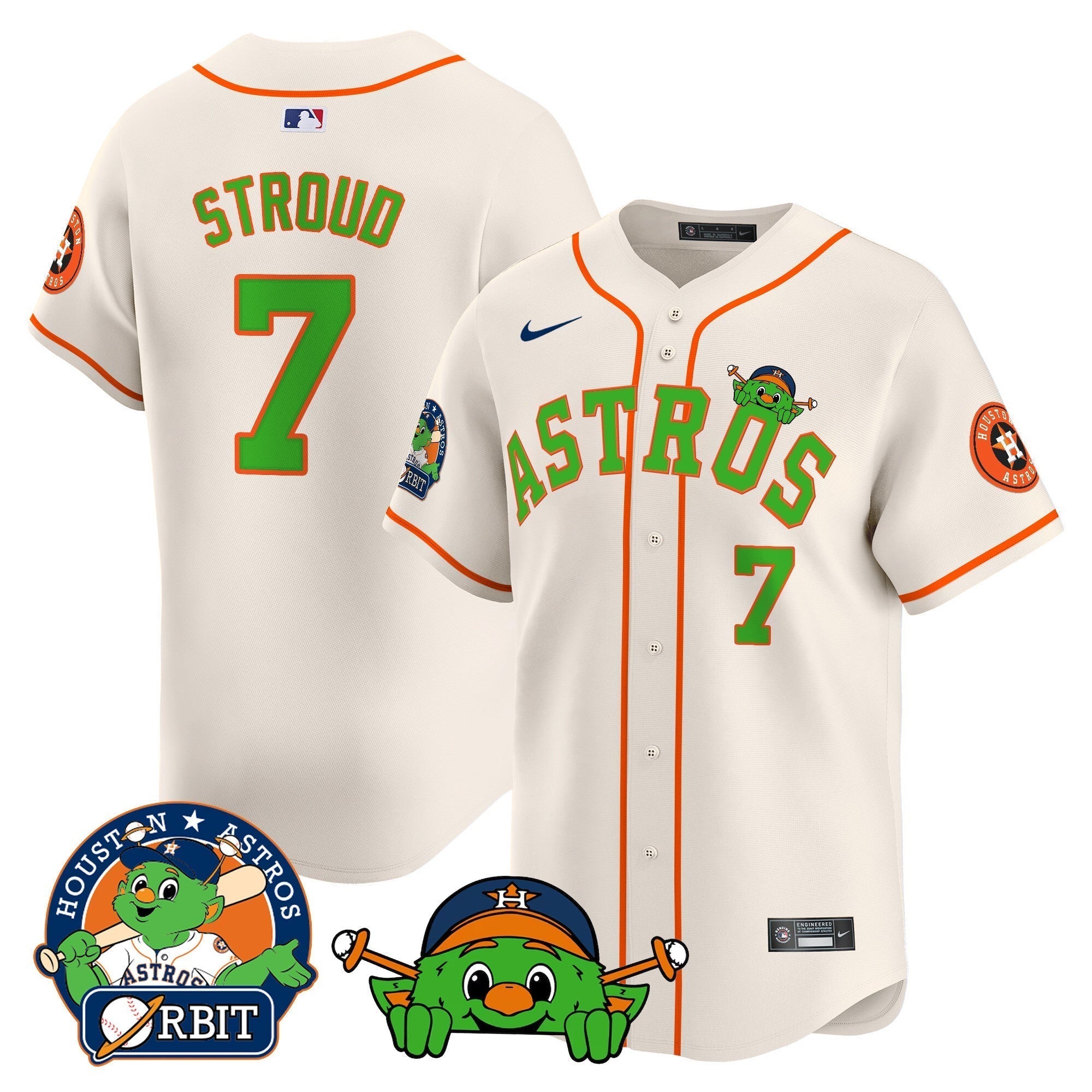 Astros Orbit Patch Vapor Premier Limited Jersey V3 - Stitched