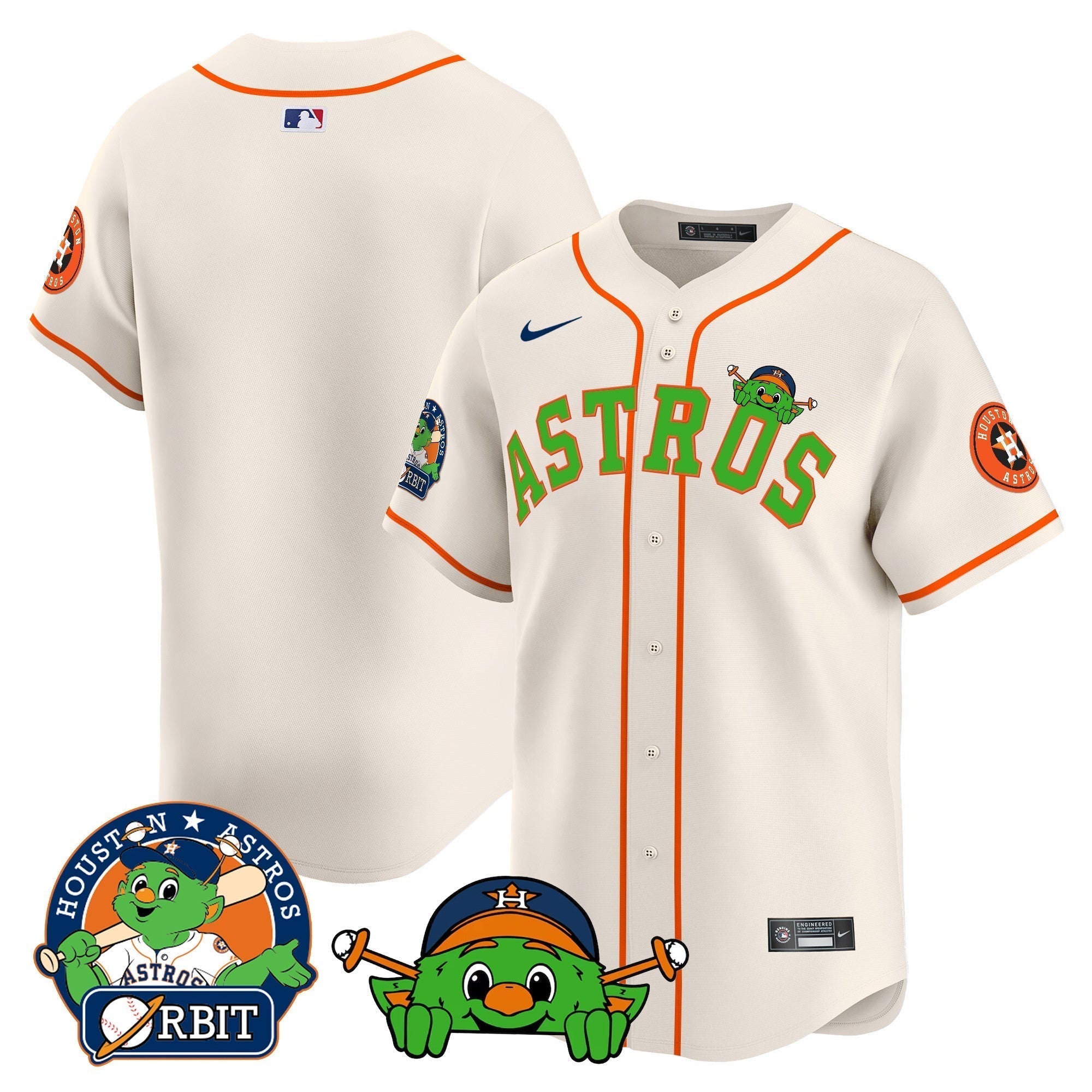 Astros Orbit Patch Vapor Premier Limited Jersey V3 - Stitched