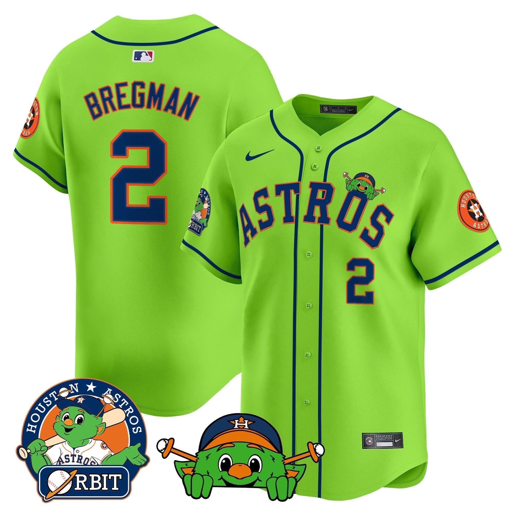 Astros Orbit Patch Vapor Premier Limited Jersey V3 - Stitched