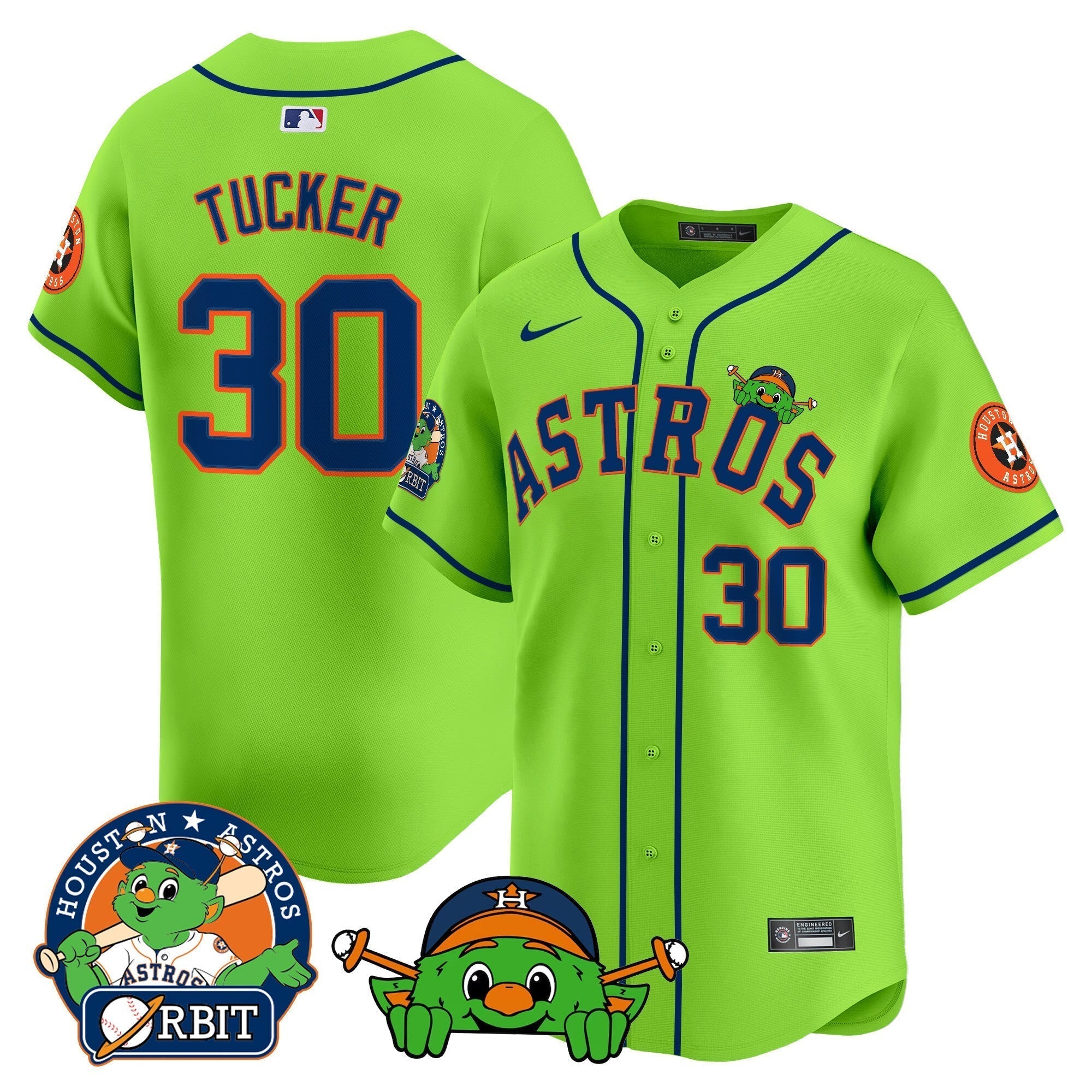 Astros Orbit Patch Vapor Premier Limited Jersey V3 - Stitched