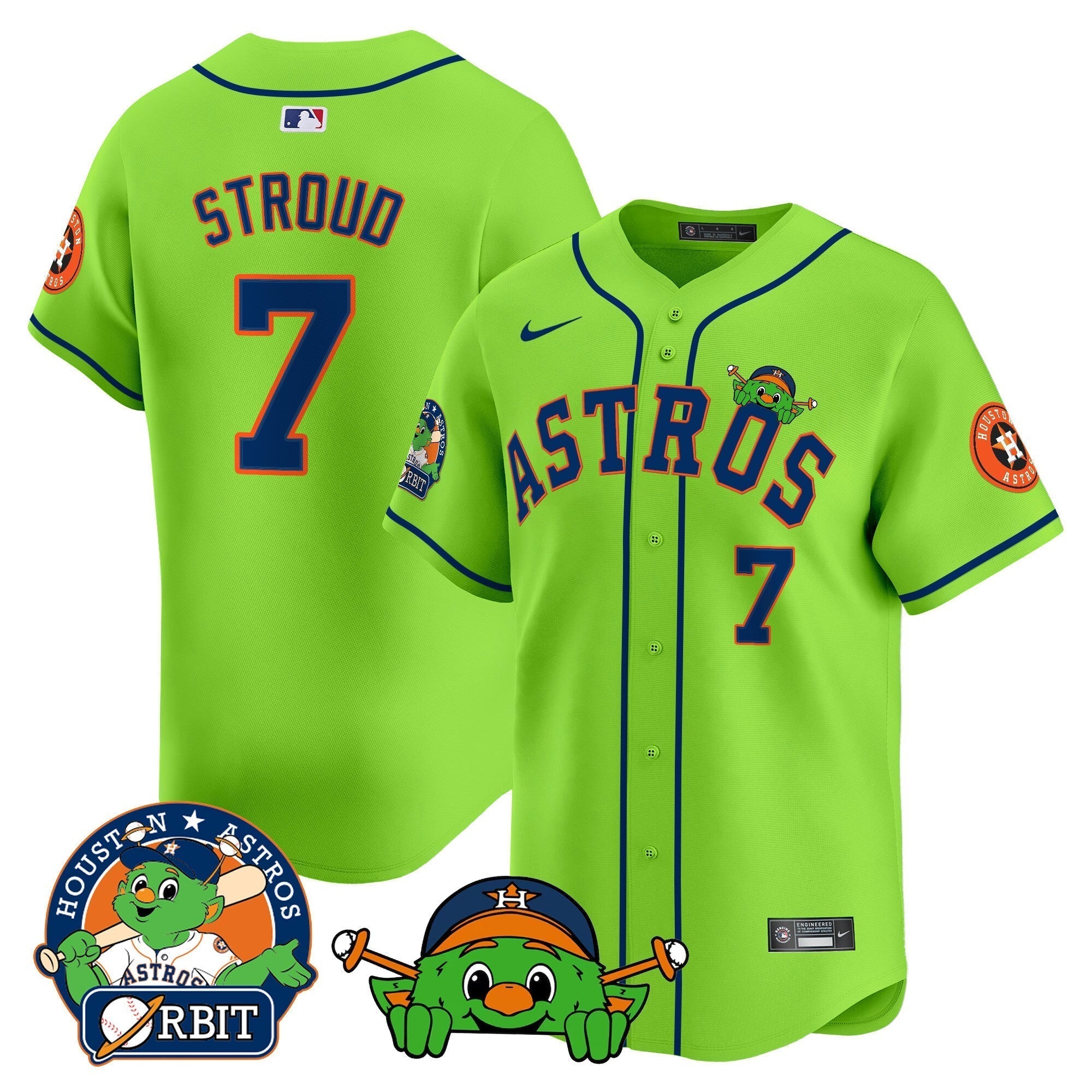Astros Orbit Patch Vapor Premier Limited Jersey V3 - Stitched