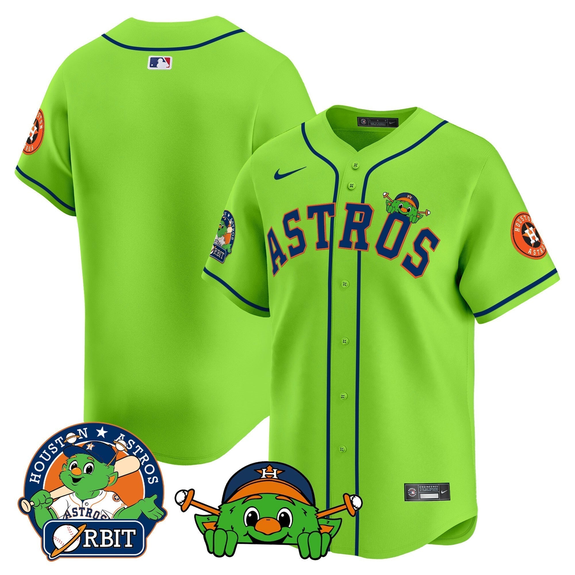 Astros Orbit Patch Vapor Premier Limited Jersey V3 - Stitched