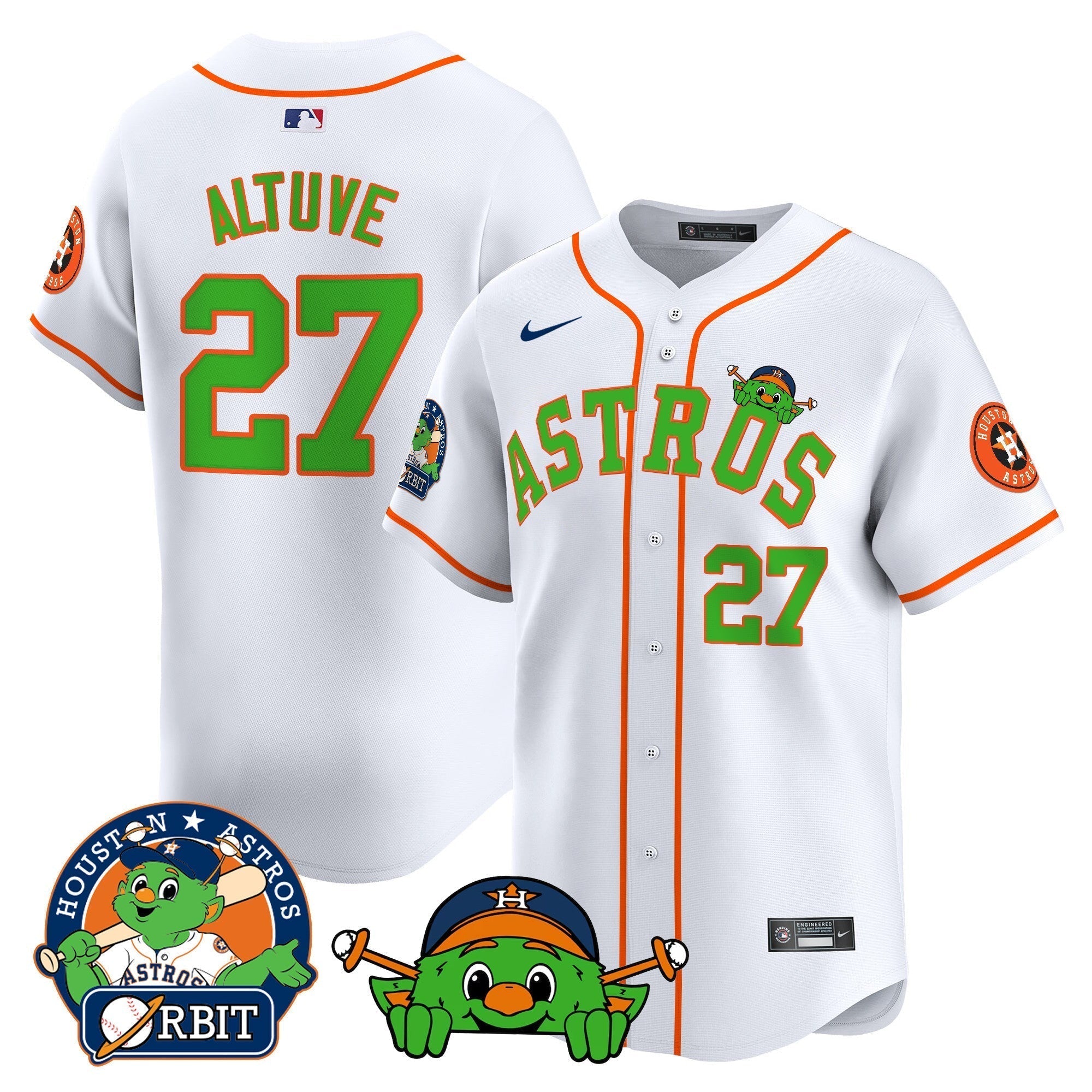 Astros Orbit Patch Vapor Premier Limited Jersey V3 - Stitched