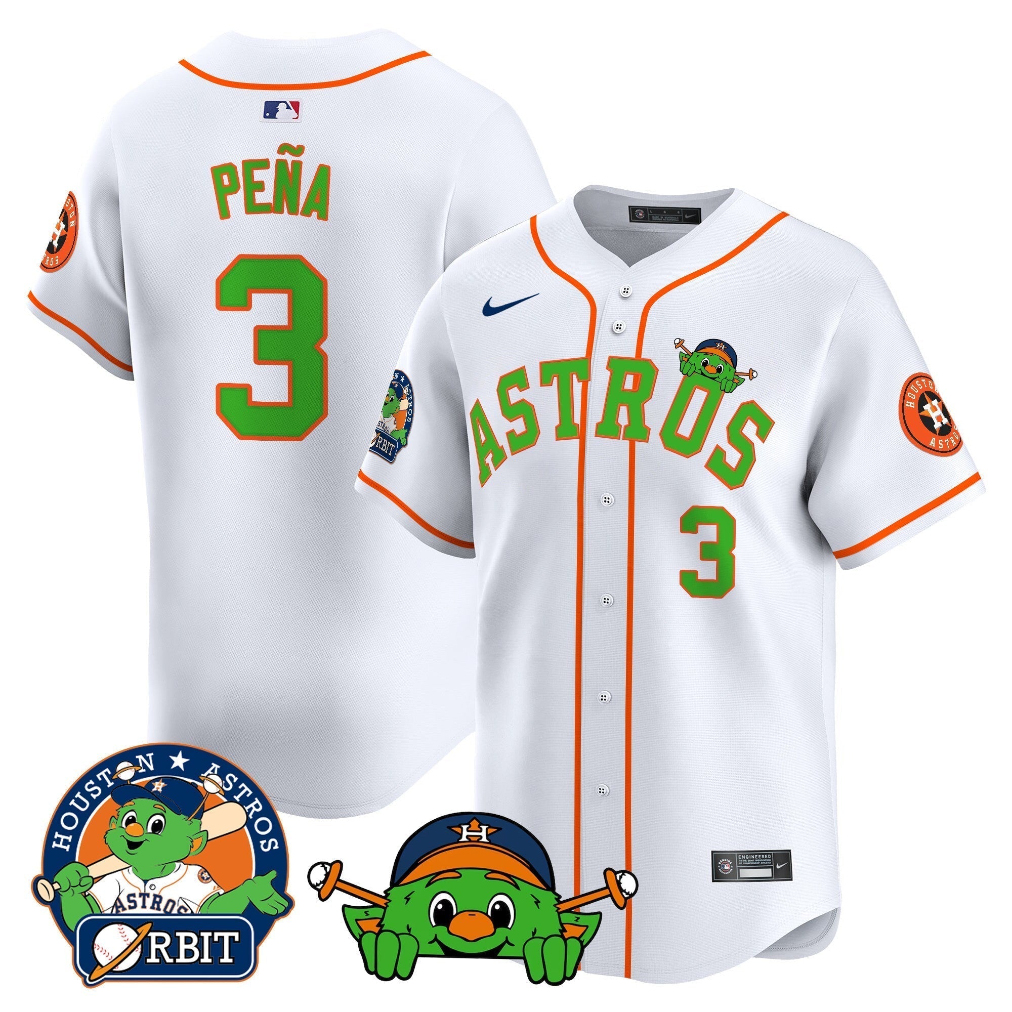 Astros Orbit Patch Vapor Premier Limited Jersey V3 - Stitched