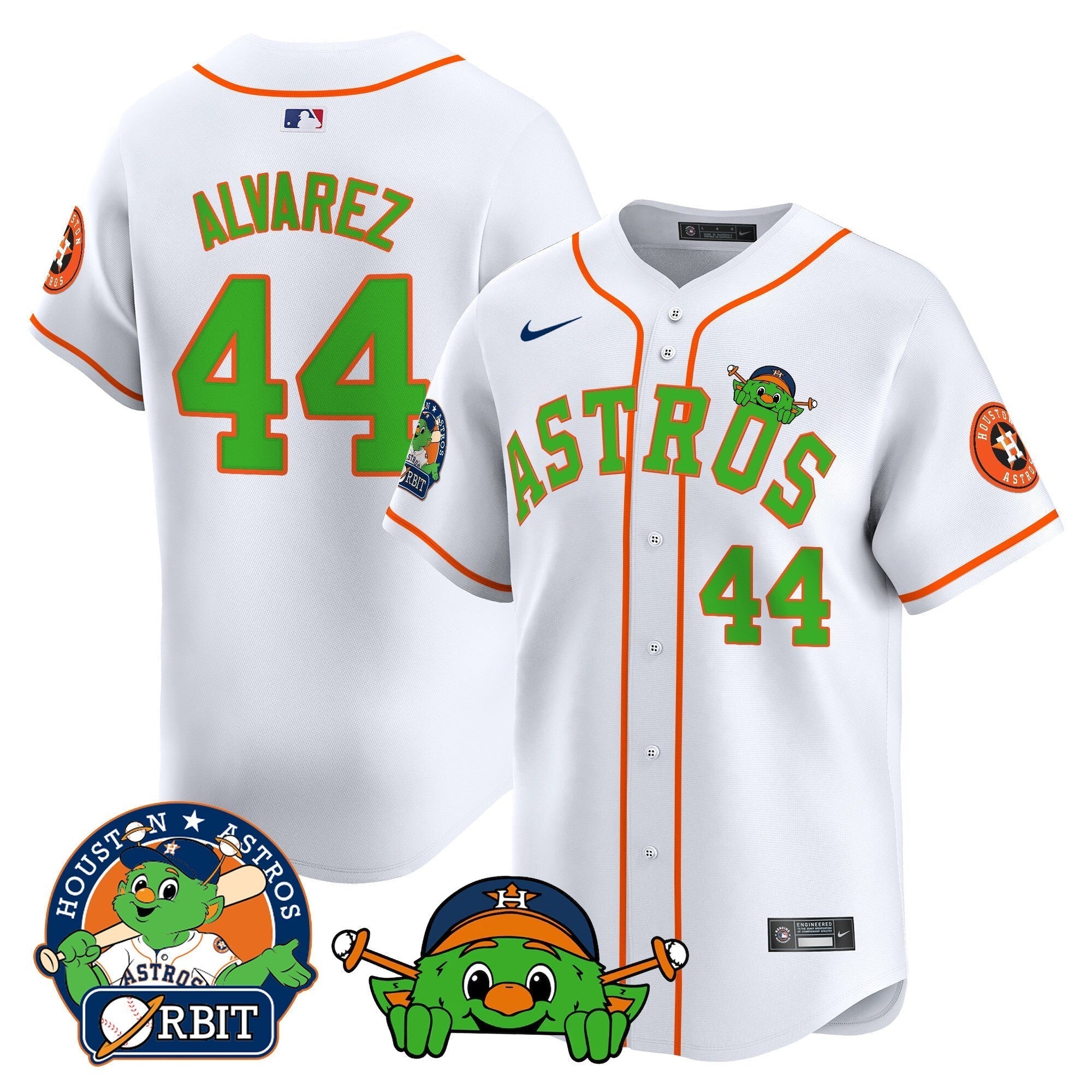 Astros Orbit Patch Vapor Premier Limited Jersey V3 - Stitched