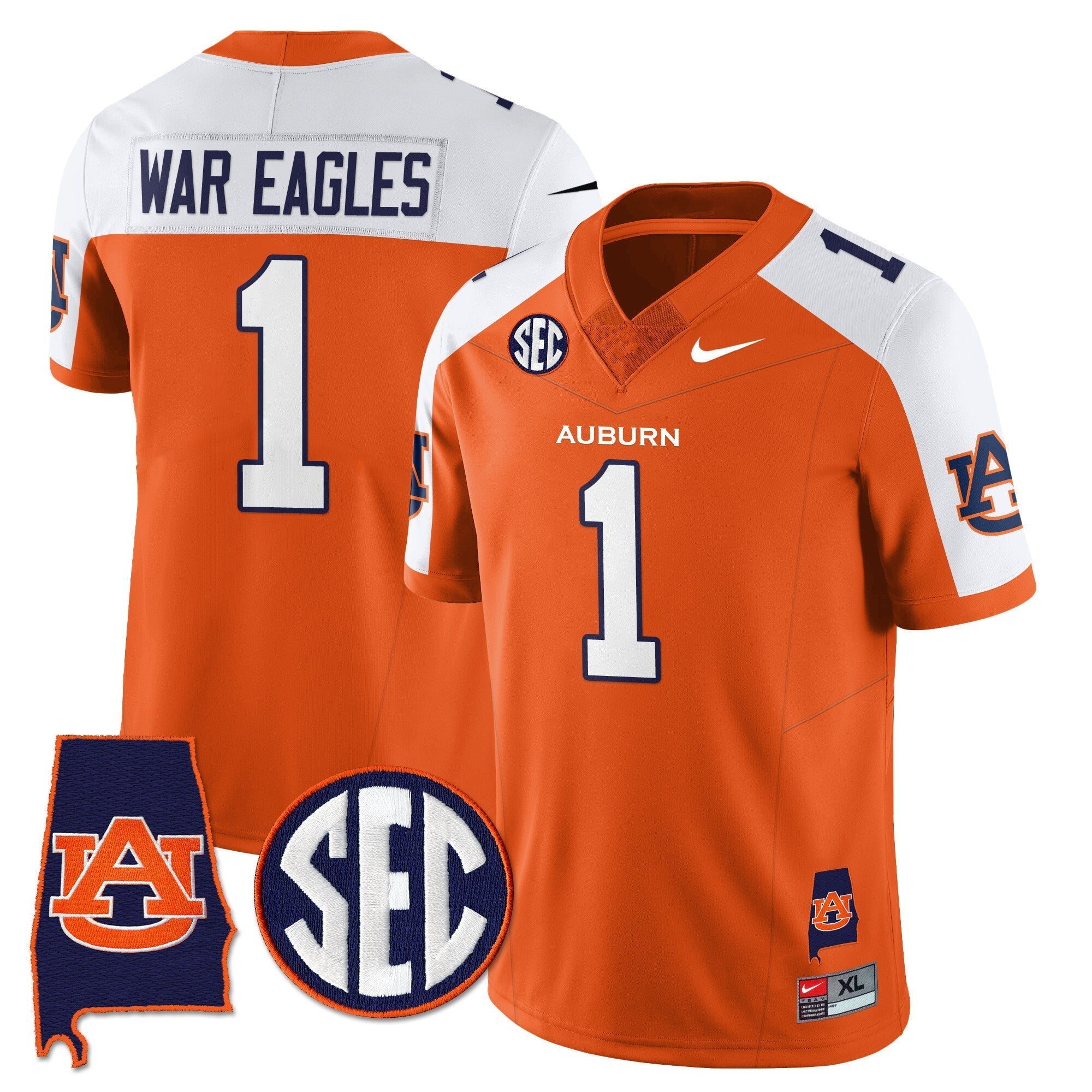 Auburn Tigers Alabama Patch Vapor Limited Jersey - All Stitched