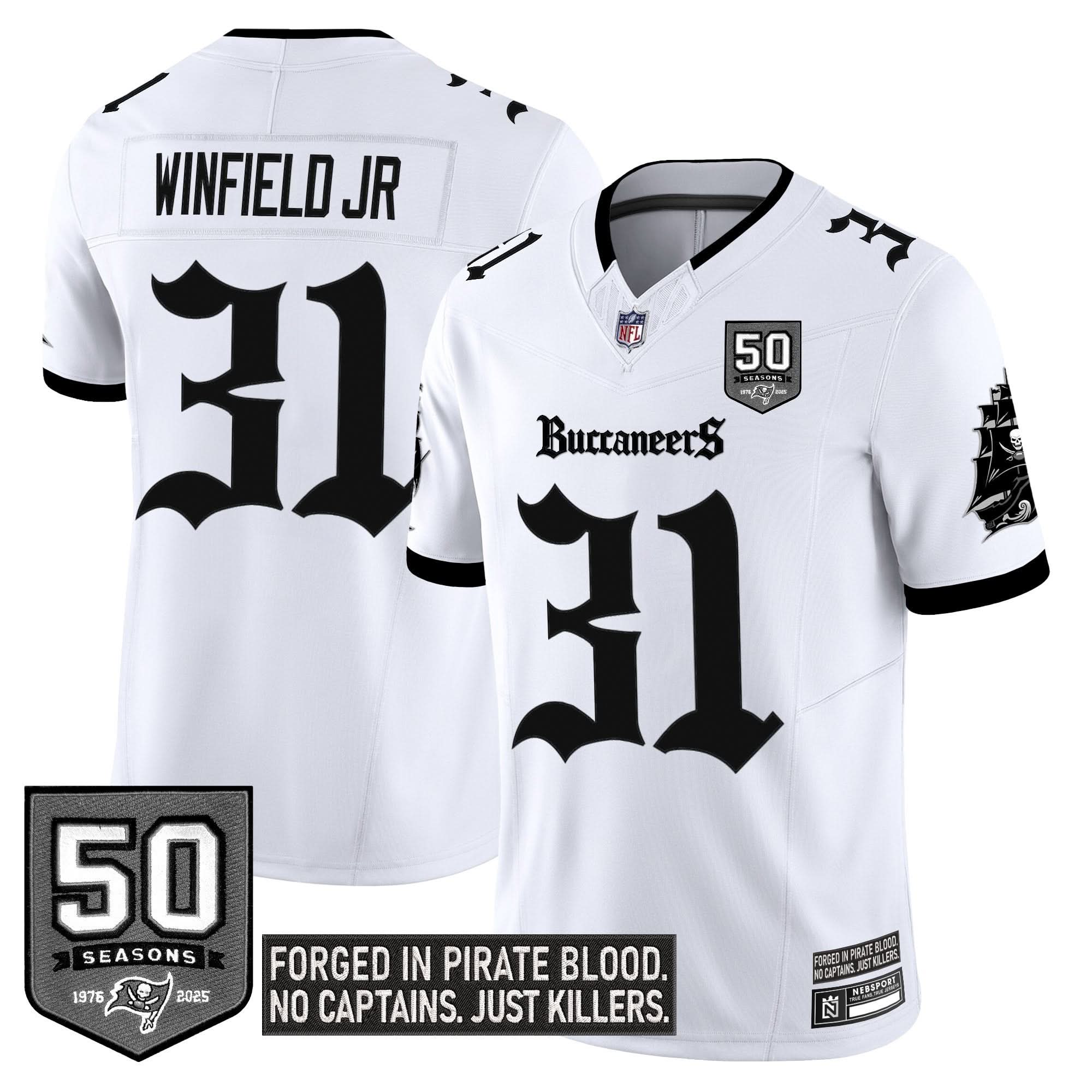 Tampa Bay Buccaneers 'Gothic Pirate Shadows Edition' Limited Jersey - All Stitched