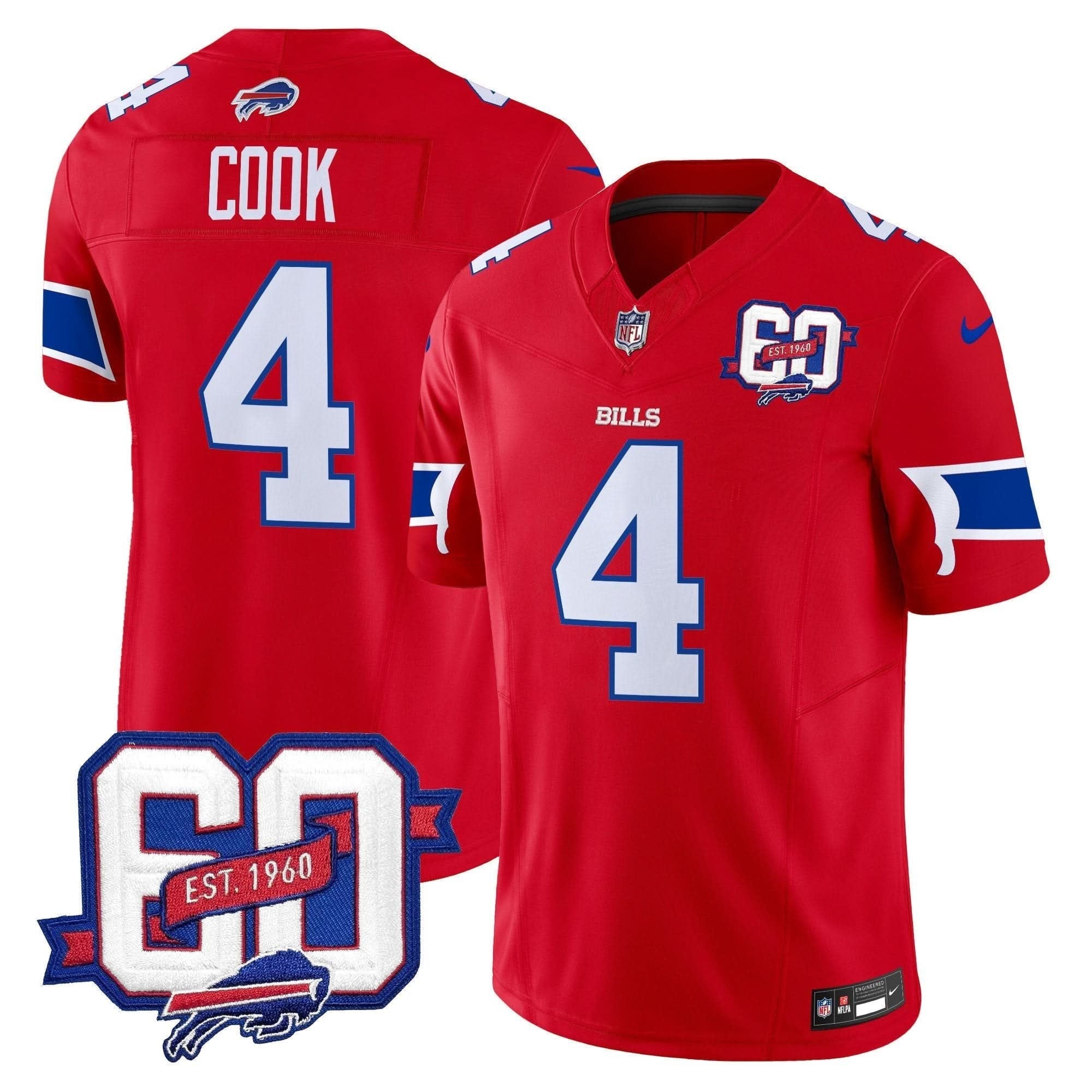 Bills 60th Anniversary Patch Vapor Limited Jersey - All Stitched