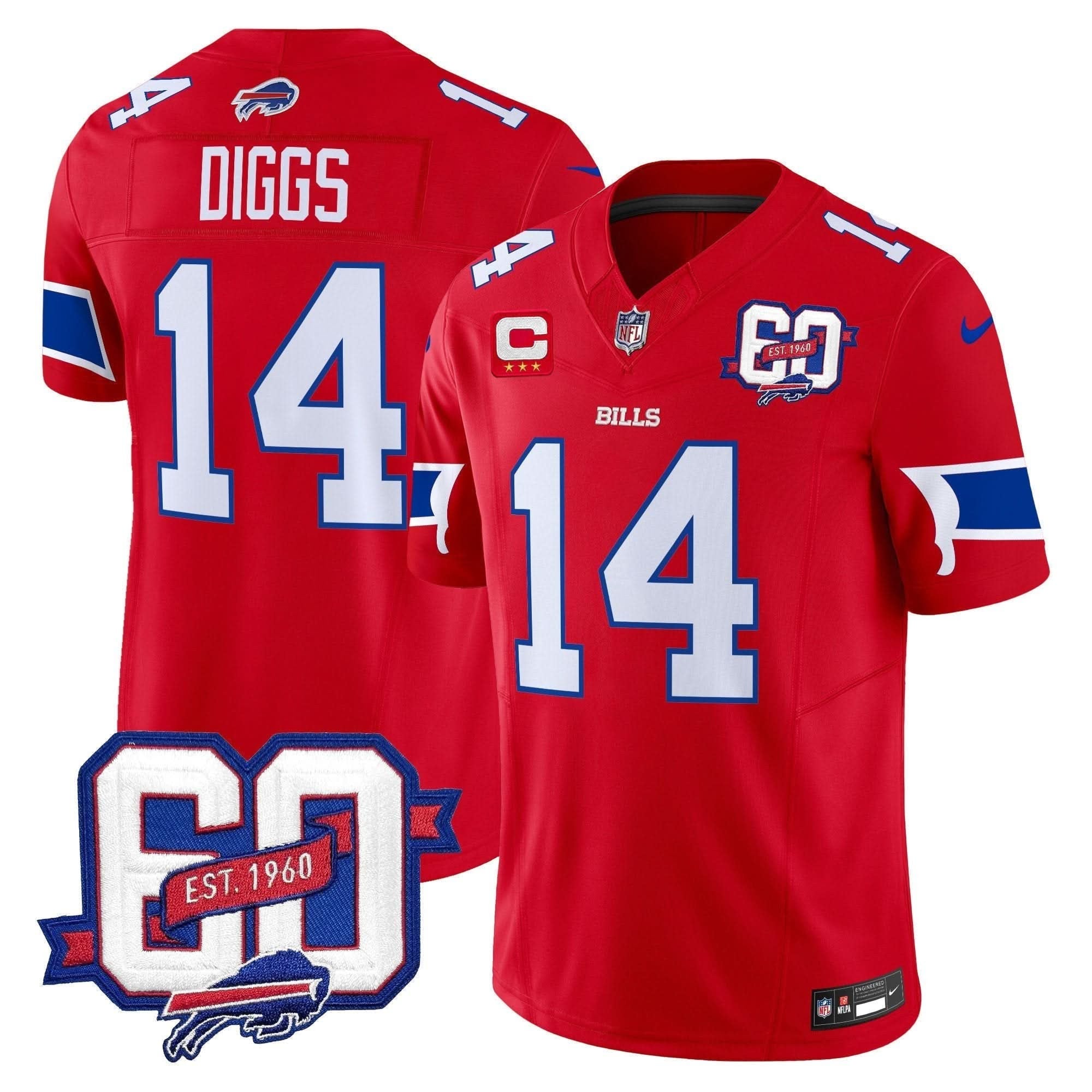 Bills 60th Anniversary Patch Vapor Limited Jersey - All Stitched