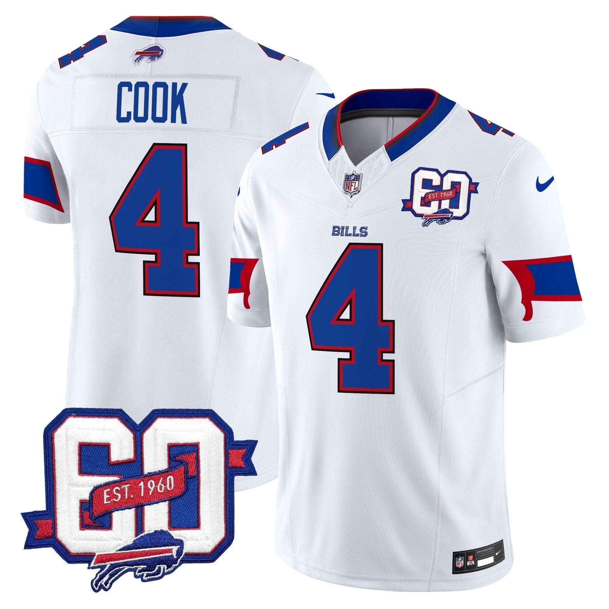 Bills 60th Anniversary Patch Vapor Limited Jersey - All Stitched