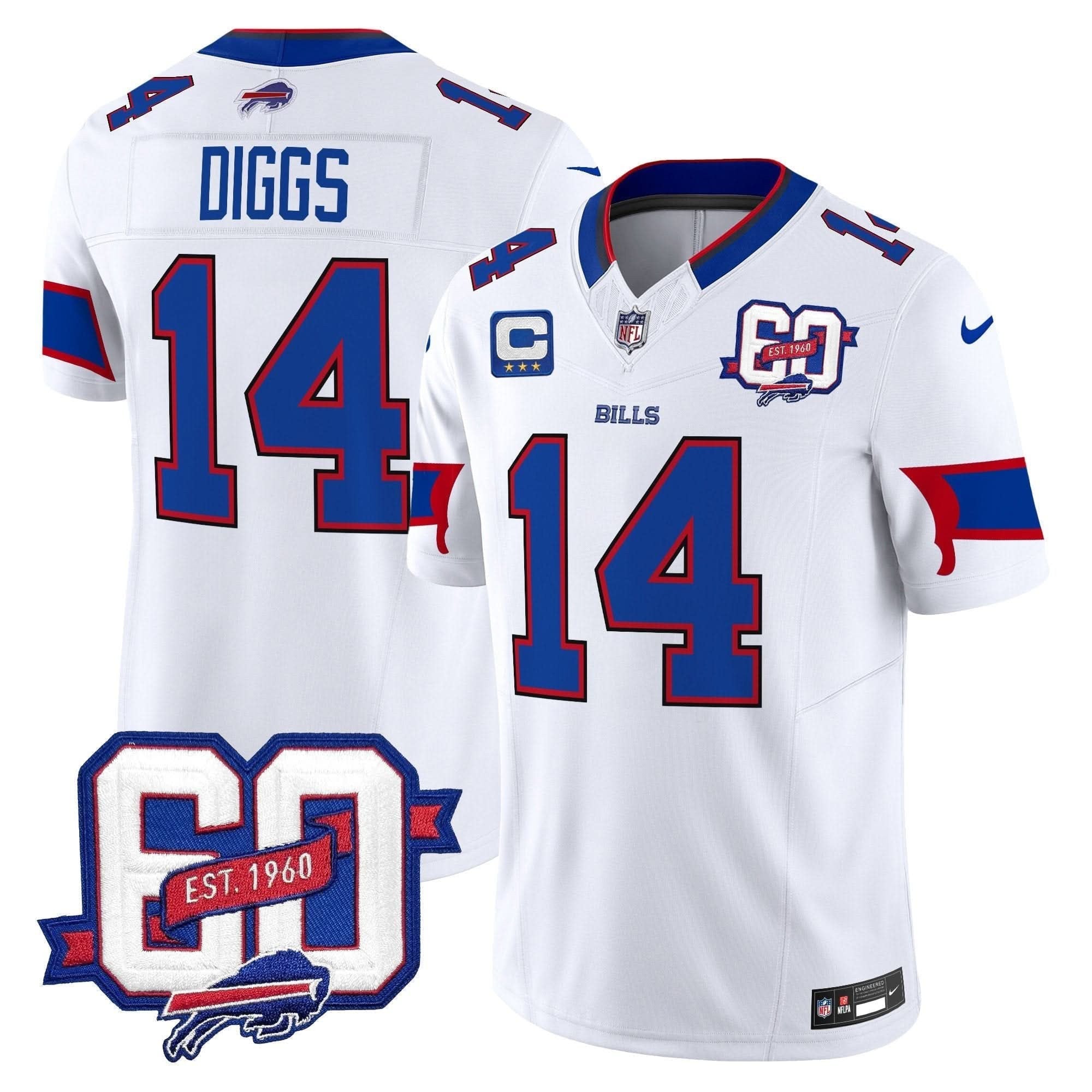 Bills 60th Anniversary Patch Vapor Limited Jersey - All Stitched