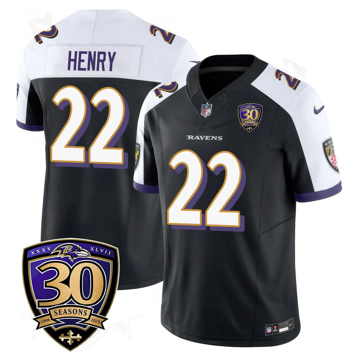 Baltimore Ravens Limited 30th Season Jersey - All Stitched