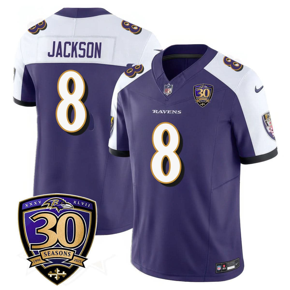 Baltimore Ravens Limited 30th Season Jersey - All Stitched