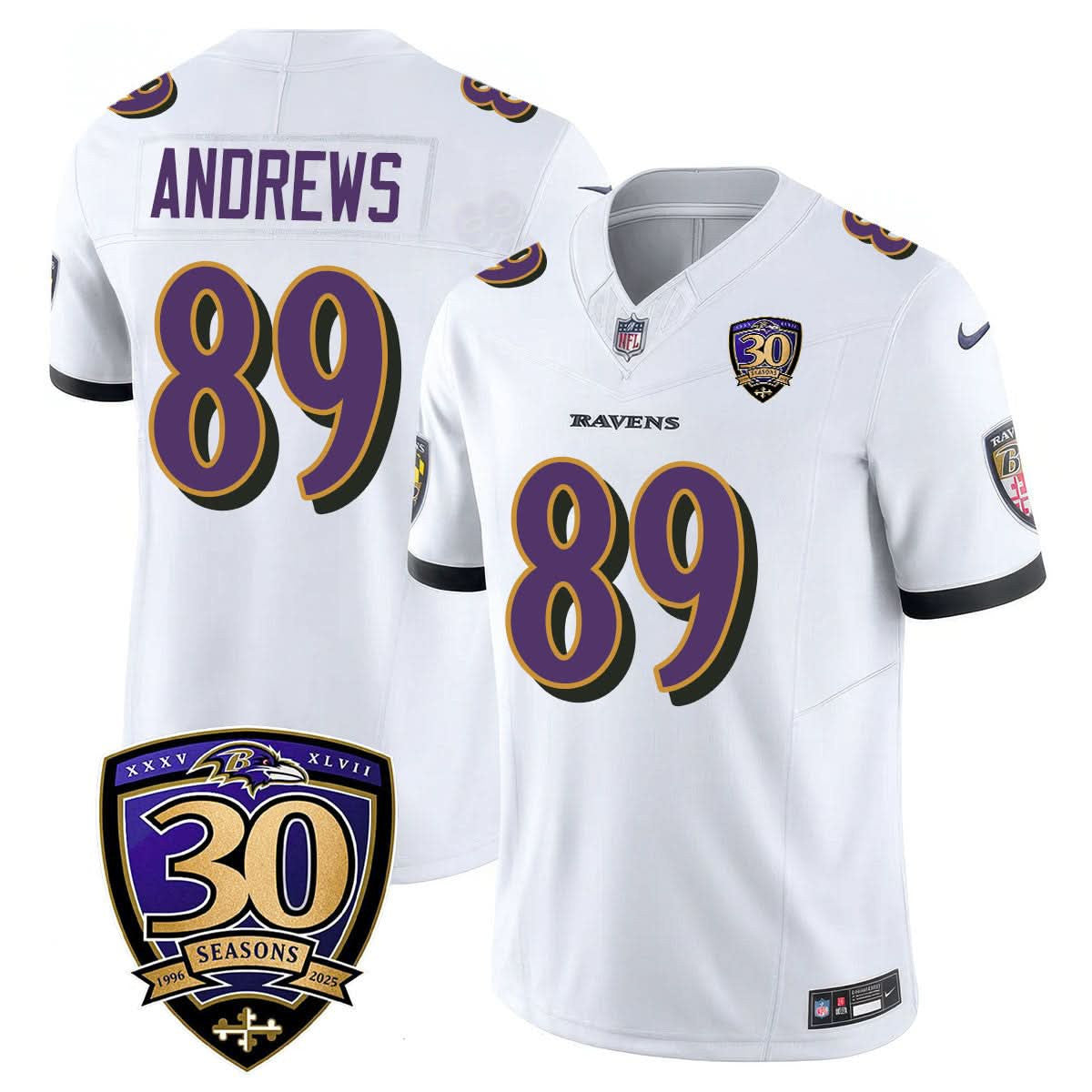 Baltimore Ravens Limited 30th Season Jersey - All Stitched