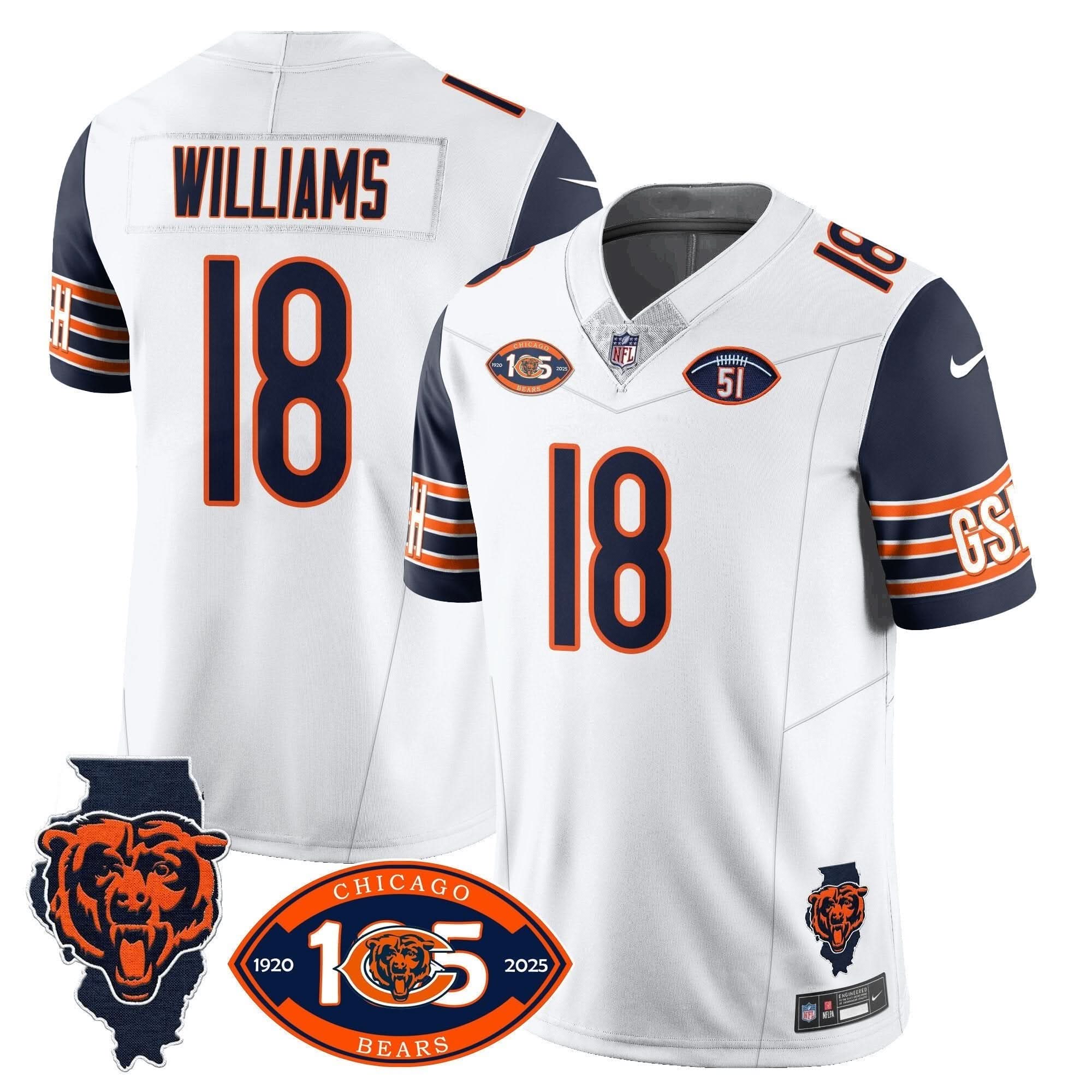 Bears 1920-2025 The Bears Vapor Limited Jersey - All Stitched