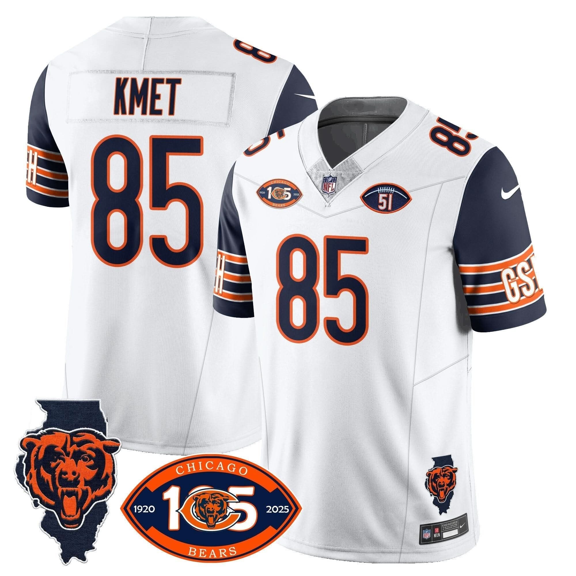 Bears 1920-2025 The Bears Vapor Limited Jersey - All Stitched