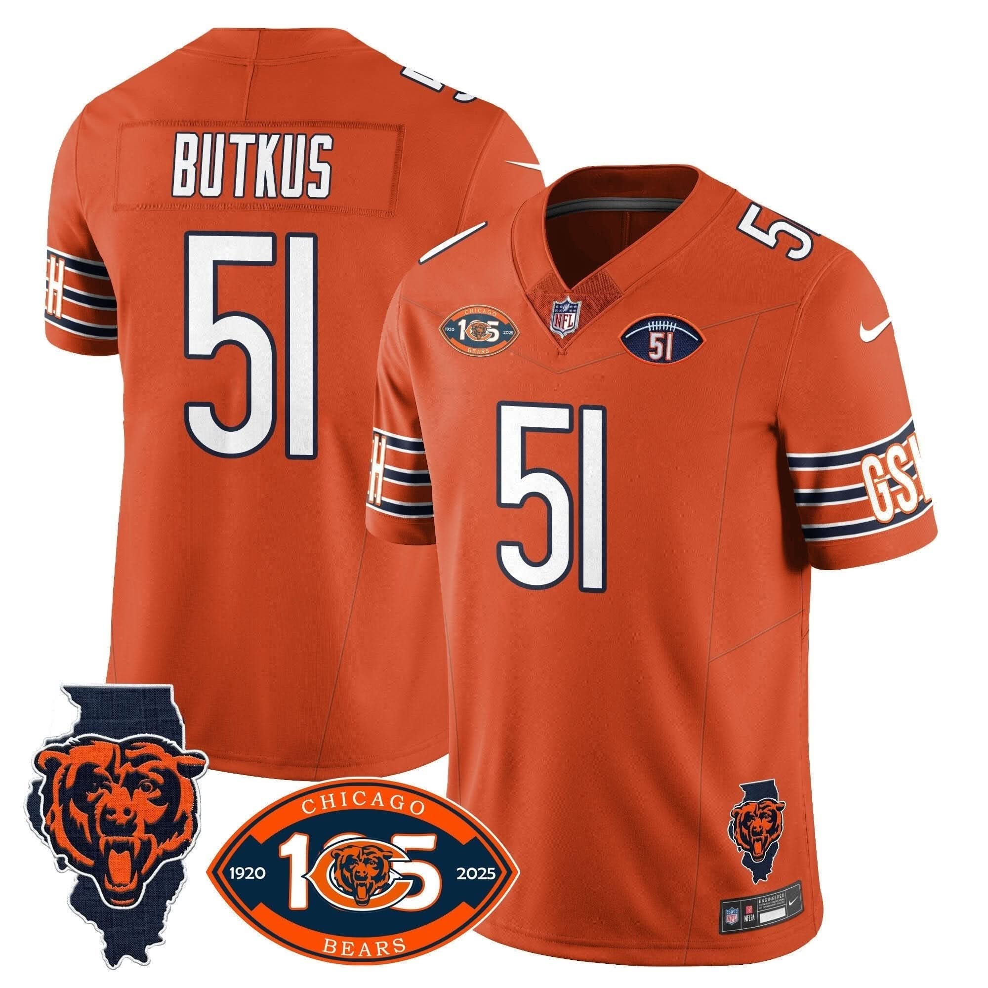 Bears 1920-2025 The Bears Vapor Limited Jersey - All Stitched