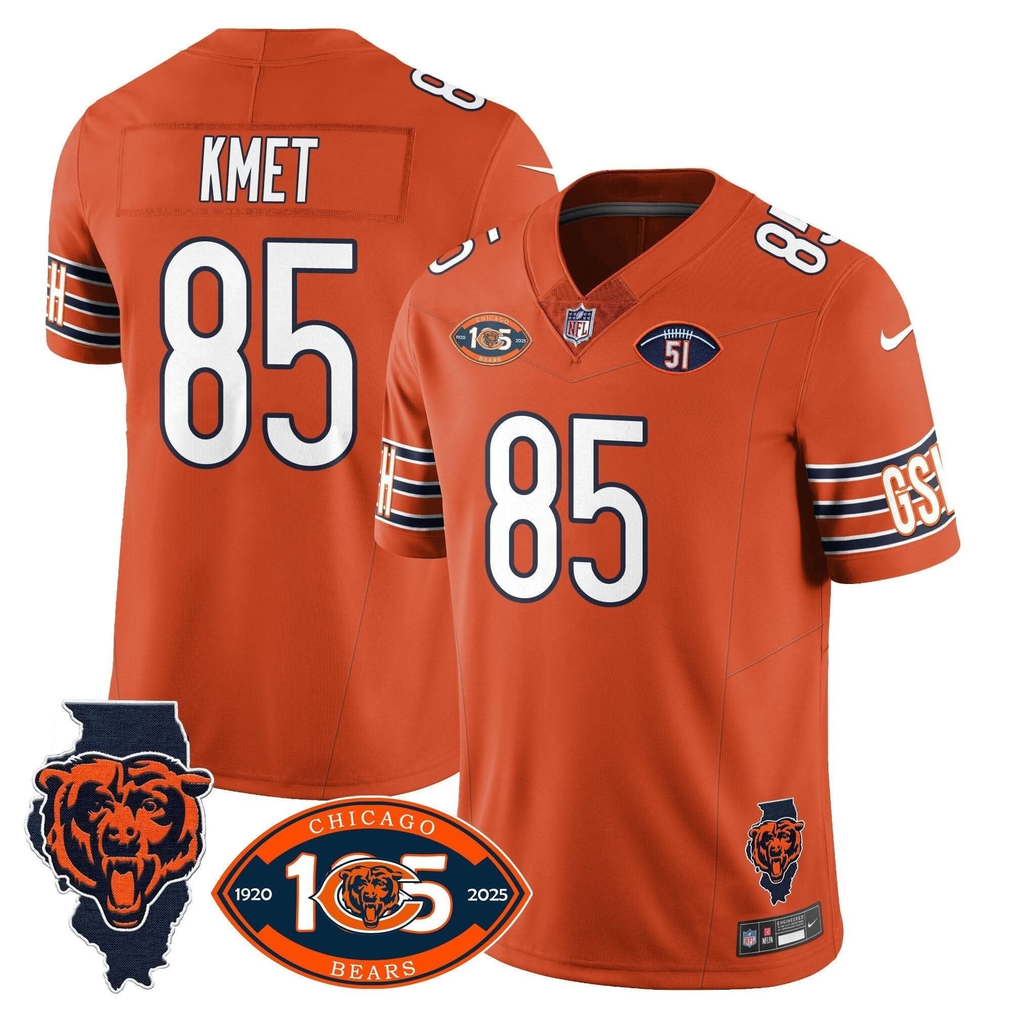 Bears 1920-2025 The Bears Vapor Limited Jersey - All Stitched