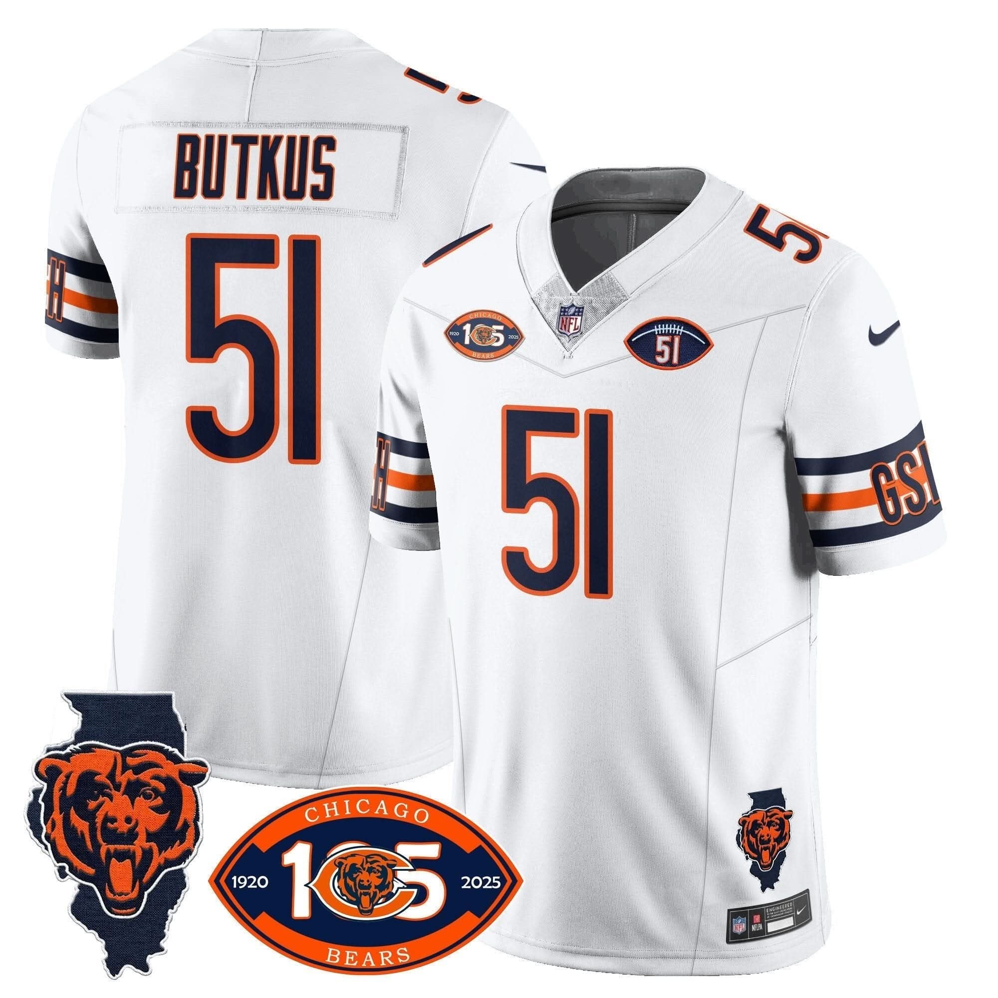 Bears 1920-2025 The Bears Vapor Limited Jersey - All Stitched