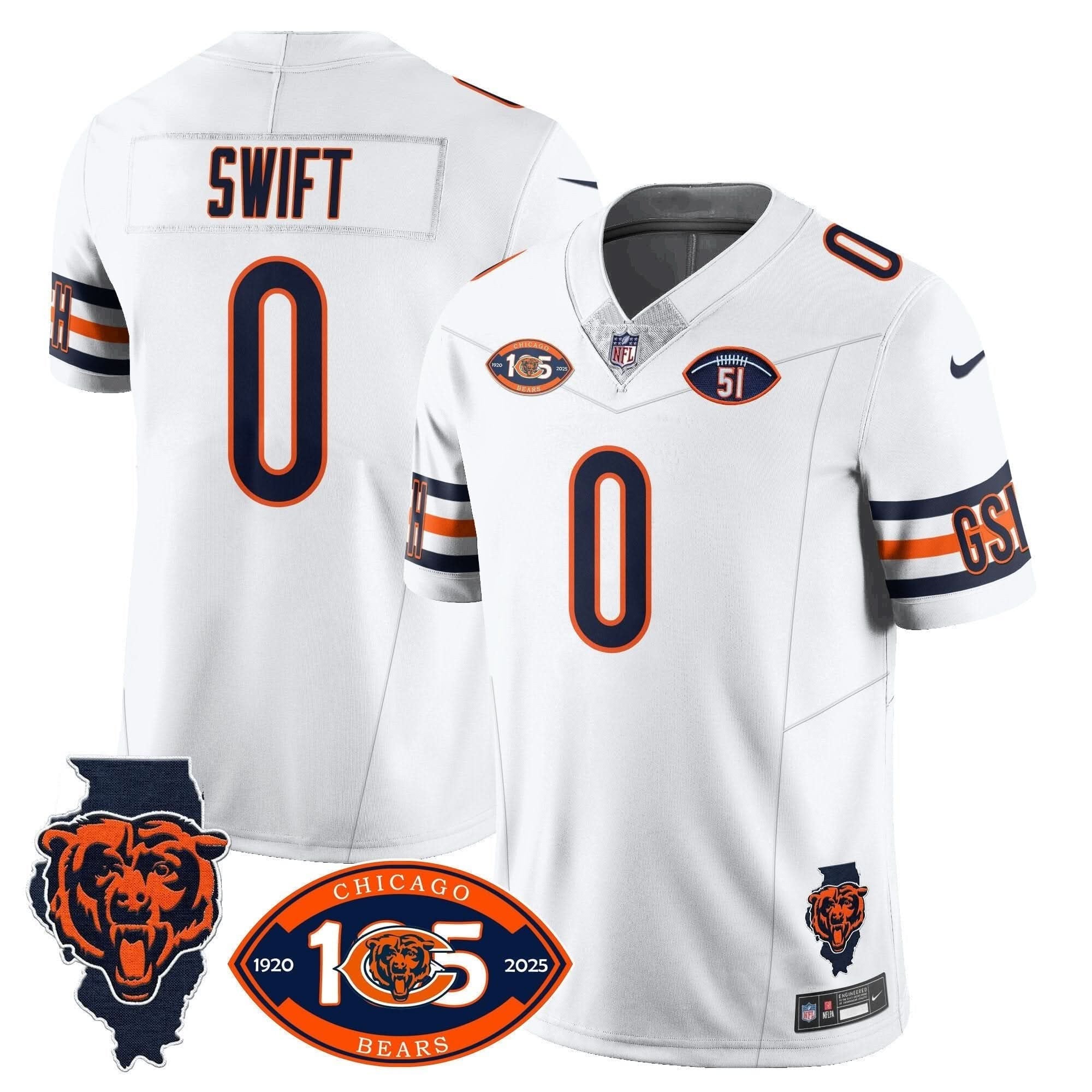 Bears 1920-2025 The Bears Vapor Limited Jersey - All Stitched