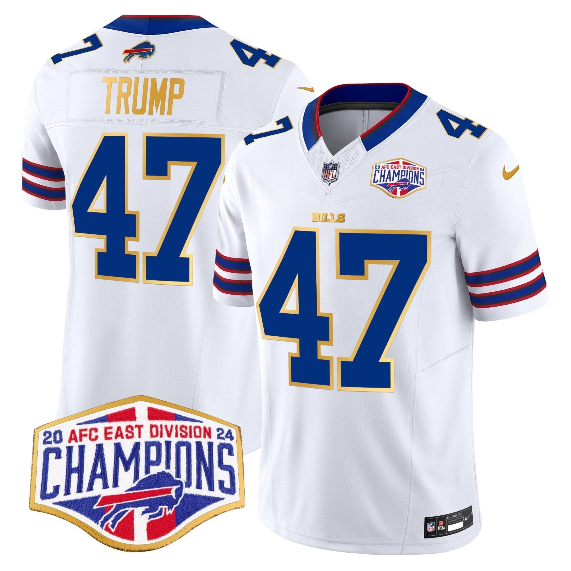 Bills 2024 AFC East Division Champions Gold Trim Vapor Limited Jersey - All Stitched