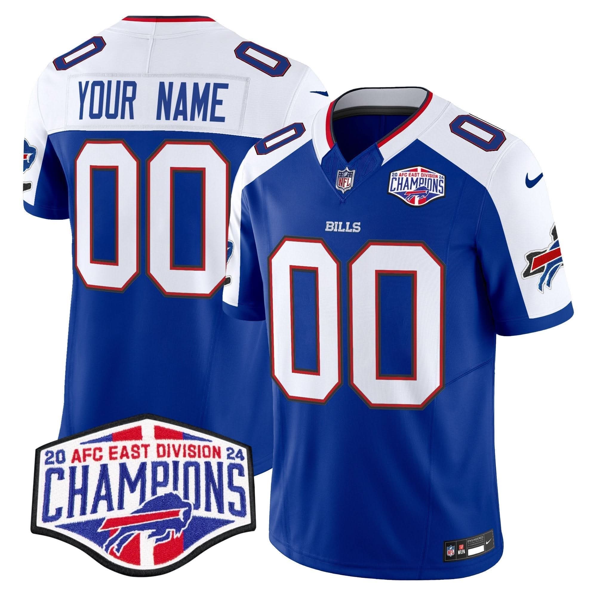 Bills 2024 AFC East Division Champions Vapor Limited Custom Jersey - All Stitched